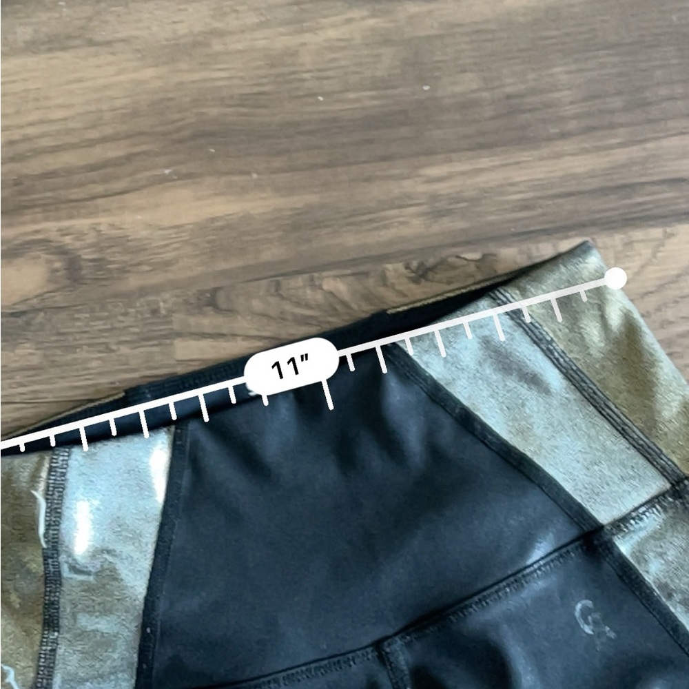 Good American Black Silver and Gold Metallic Panel Leggings - Picture 4 of 6